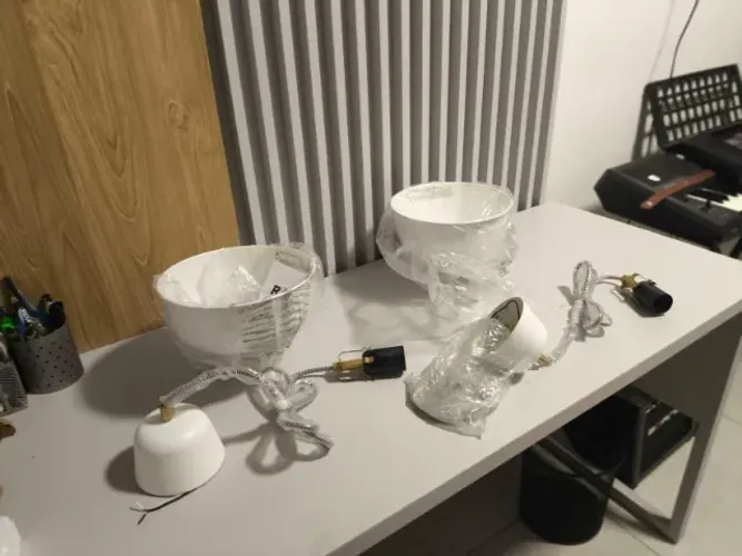 Par de Luminárias Pendente IKEA Ranarp Off-White 23cm - Novas e Lacradas ( Caixa Aberta)