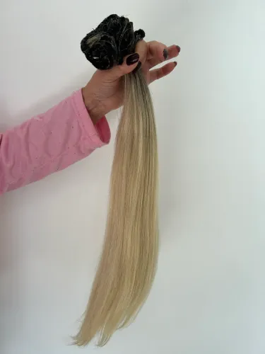 Mega Hair Loiro de cabelo 100% humano