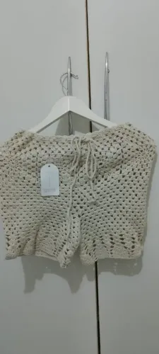 Short crochê linda de algodão
