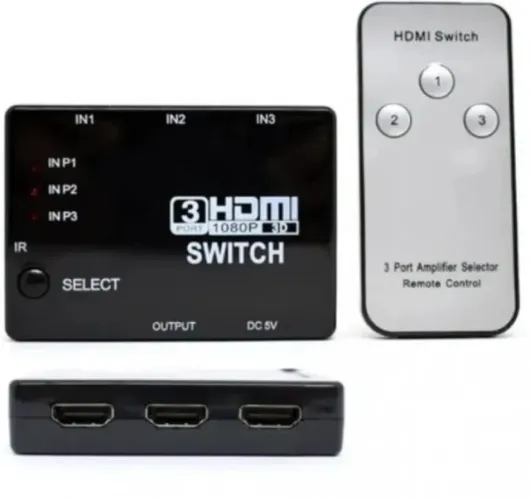 Hub Switch HDMI 3 Entradas x 1 Saída Modelo LE-4125 (IT-Blue / Lelong) (Splitter Divisor E