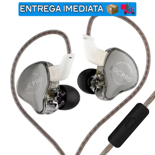 Fone KZ EDC Pro Com Microfone Original Som Profissional - Novo Caixa Lacrada