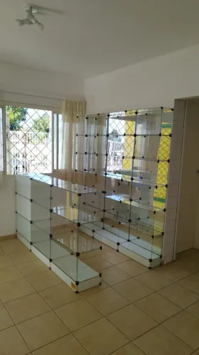 Balcão e prateleira de vidro para loja 