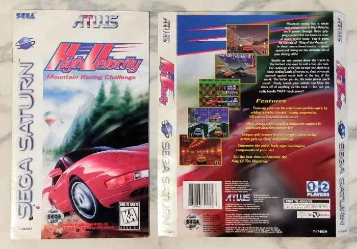 Sega Saturn Encarte e Manual High Velocity Originais Americanos