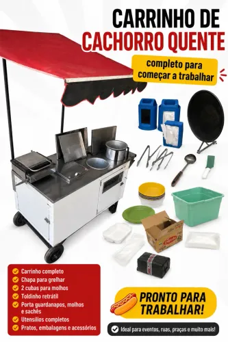 Carrinho de Cachorro Quente Completo