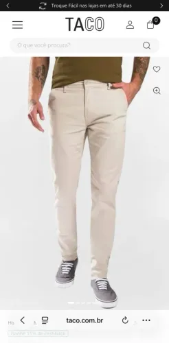 Calça Masculina Chino Flex Taco