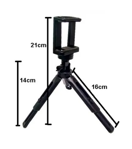 Tripé de Mesa para Celular tamanho Ajustável Vertical e Horizontal