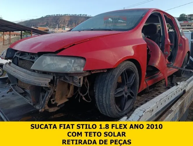 Sucata disponível Fiat Stilo 1.8 flex 2010 com teto solar Para retirada de peças
