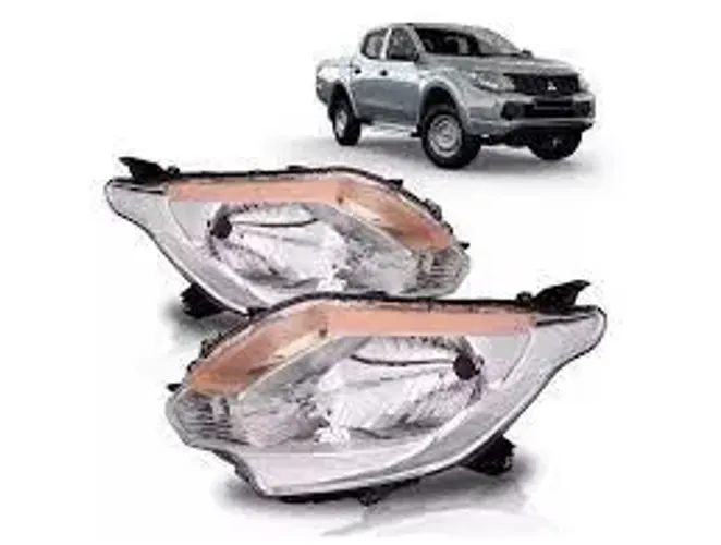 farol l200 triton 2017/2023 cromado com pisca ambar