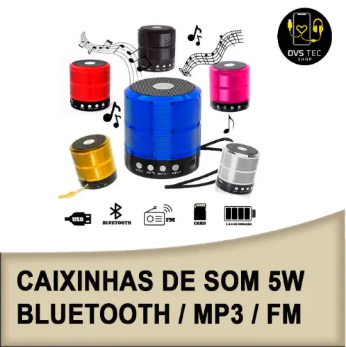 Caixinha de som 5W- GRÁTIS: UM CARREGADOR para o dispositivo