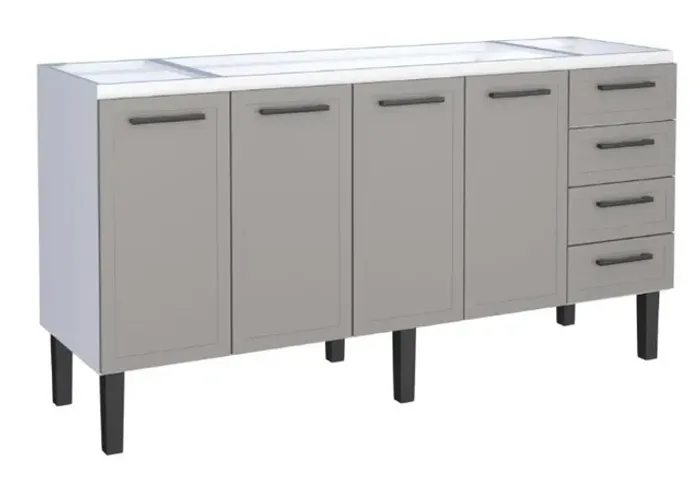 Gabinete / Balcão JU em Aço para Pia de 1.80m ! Frete + Montagem Grátis
