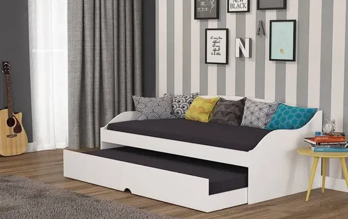 Bicama Laís branca MDF para colchão de 88cm - ENTREGA HOJE !!! 