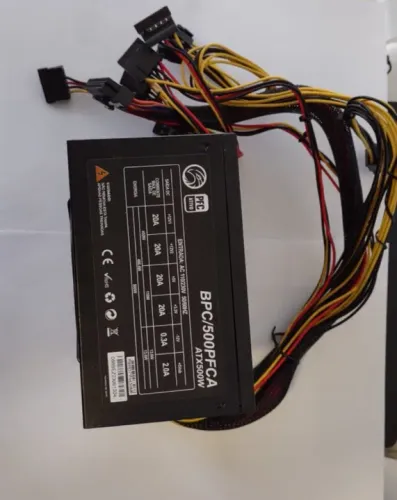 Fonte ATX Gamer 500W reais bivolt automático PFC ativo