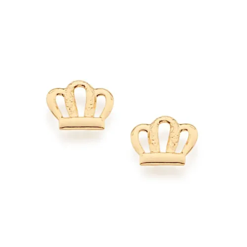 Brinco infantil coroa  Folheado Ouro 18K- Rommanel 