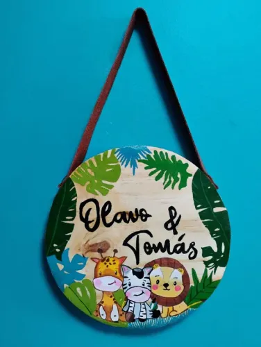 Placa Decorativa Infantil Olavo & Tomás