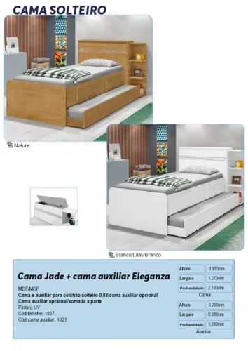 Cama jade com baú