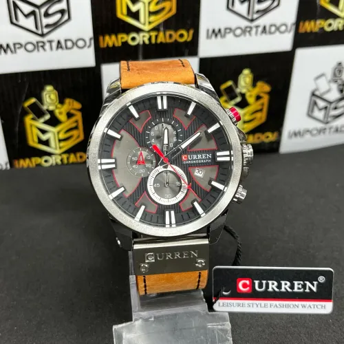 Queima de Estoque - Relógio Curren Masculino 3ATM - Pulseira de Couro
