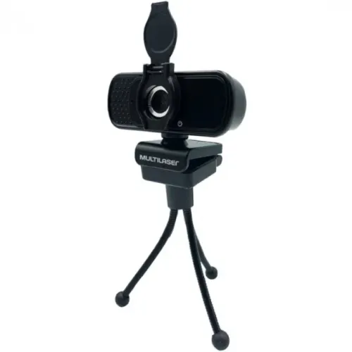 Webcam Multilaser Full HD 1080p com Tripé e Microfone com Cancelamento de Ruído - WZetta