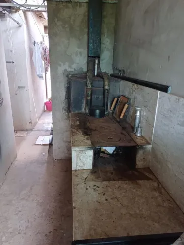 Fogão a lenha rústico para área externa