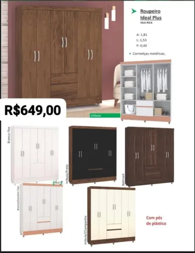 Guarda-Roupa Ideal Plus 6 Portas Imbuia