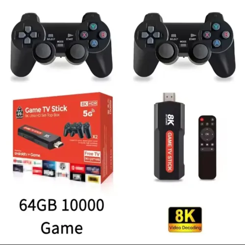 Game Stick 8K 64GB - 10000 Jogos + 2 Controles
