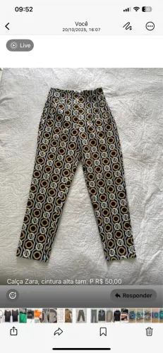 Calça Zara cintura alta com elastano 