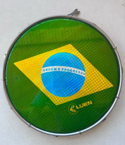 Pandeiro LUEN 10 polegadas com pele Bandeira do Brasil
