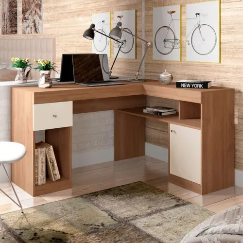 Mesa de Canto para Escritório LT - 12 Meses de Garantia