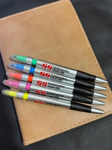 Caneta com Marca Texto Brindeias