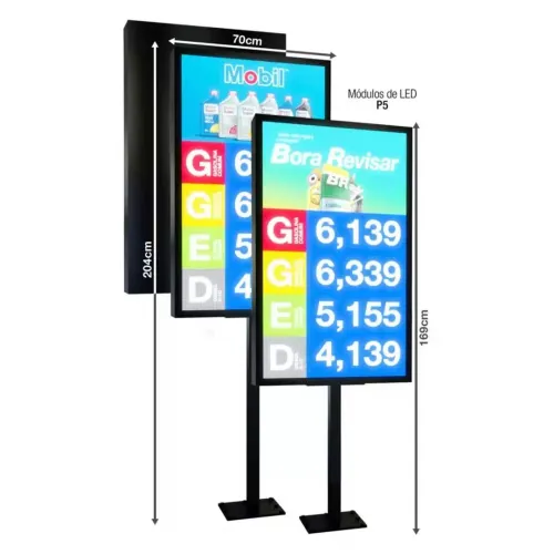 Painel LED, Totem Publicitário P5 Full LED 