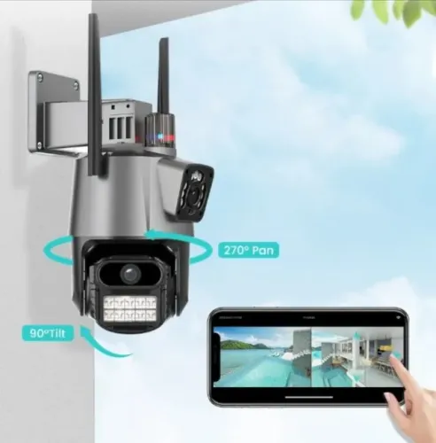 Câmera Ip wi-fi com Lente dupla + Giroflex