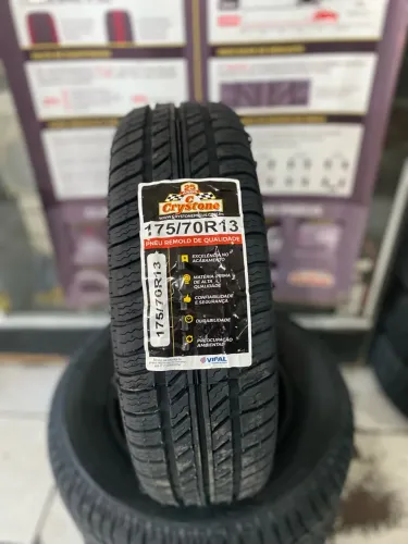 Pneu Crystone 175/70/13 Remold borracha vipal (instalação grátis)