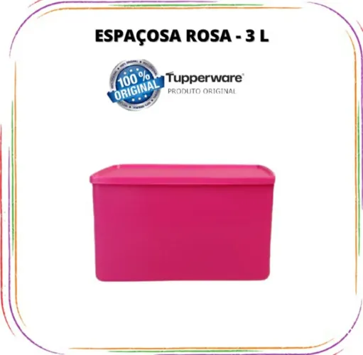 Tupperware Espaçosa Rosa 3L - Novo