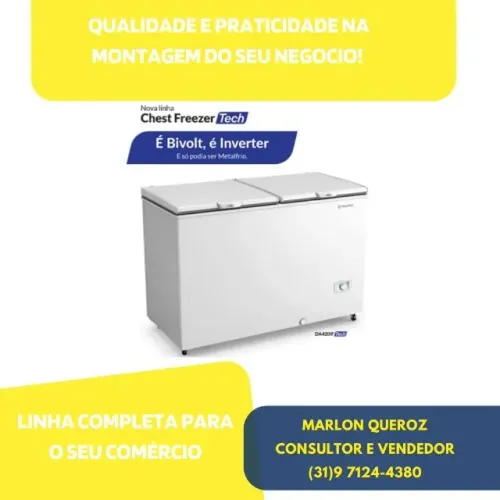 Freezer Horizontal Dupla Ação 417L Metalfrio Bivolt Inverter
