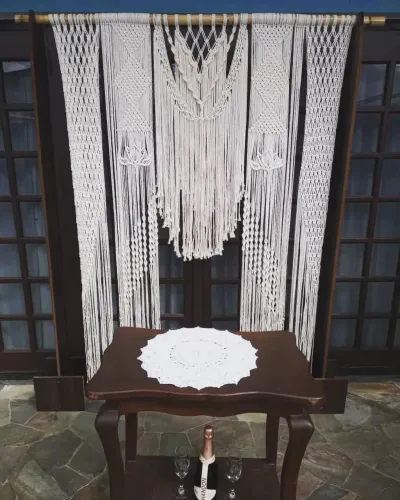 Cortina painel macrame 