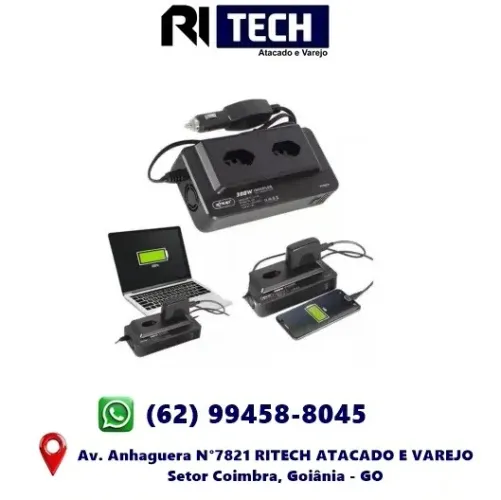 Inversor Conversor Automotivo 300W 12W Para 220V Knup 4 Entrada USB