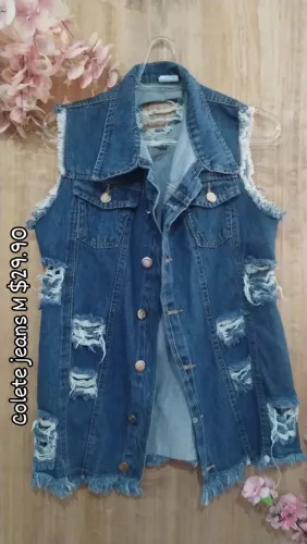 Colete jeans M feminino, novo somente sem etiqueta