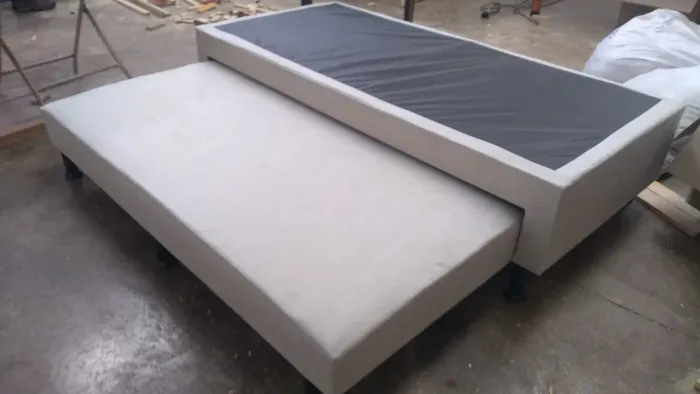 Cama Box Solteiro c/ auxiliar 