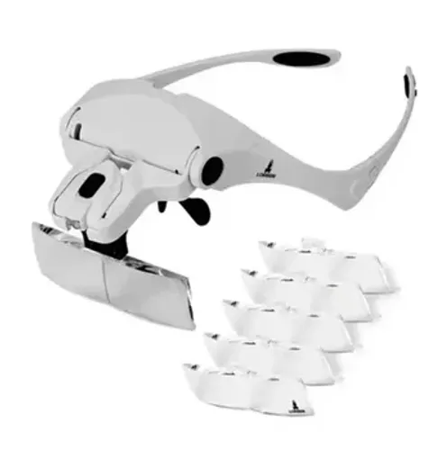 Lupa De Cabeça com Led Estética Oculos Profissional com 5 Lentes de Aumento z1049