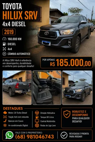 Toyota Hilux CD SRV 4X4 2.8 TDI Diesel Aut. 2019