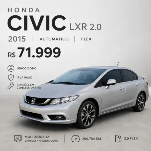 Honda Civic Sedan LXR 2.0 Flexone 16V Aut. 4P 2015