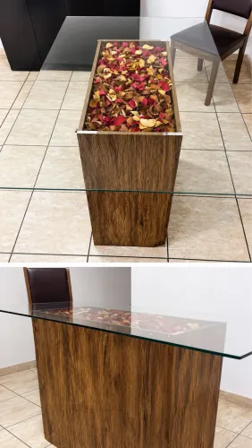 conjunto da base + tampo de vidro