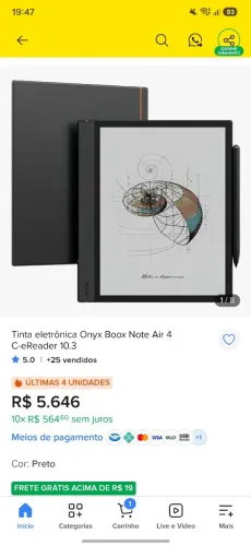 Boox air 4c leitor de livros eletronico eink bem melhor que kindle