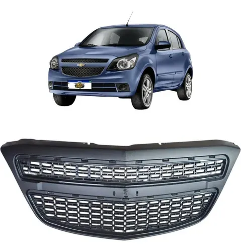 Grade Do Radiador Chevrolet Agile 2010 2011 2012 2013 2014 Com Friso Preto