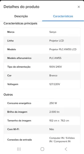 TELAO PROJETOR MULTIMIDIA