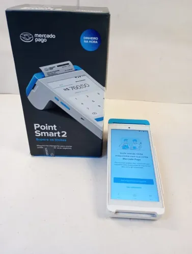 Maquininha de Cartão Mercado Pago Point Smart 2 (Com Caixa + 6 Bobinas) - Desvinculada