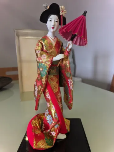 Boneca Gueixa Japonesa Vintage Oyama Ningyo - Anos 70 Caixa Original Winner Case (Tokyo)