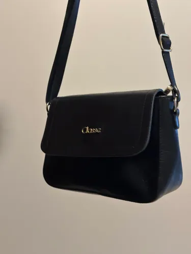 Bolsa Classe em Couro Legítimo Preta - Excelente Estado