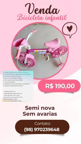 BICICLETA INFANTIL ROSA
