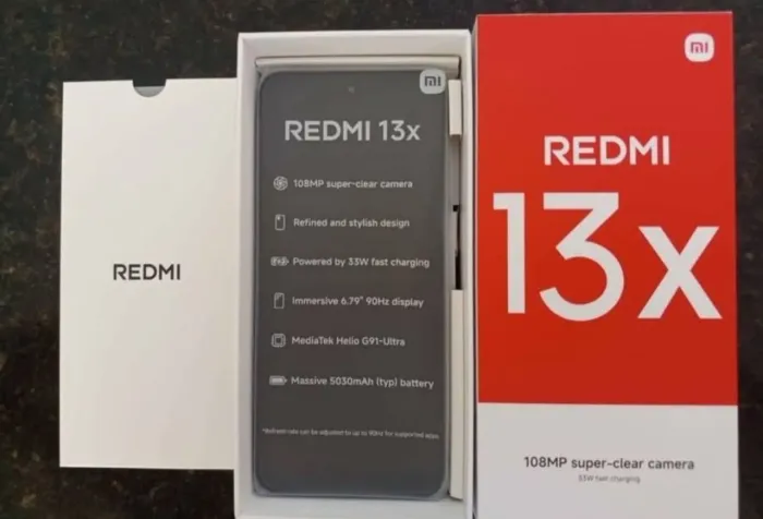 Xiaomi Redmi 13X 256GB 16GB Ramboost Câmera 108MP dupla versão Global Premium