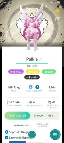 Pokemon go palkia Origin brilhante com fundo especial go fest 2026